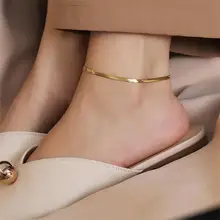 2021 Fashion Snake Chain Anklet Women Gold Color Simple Temperament Link Chain Anklet For Women Jewelry Gift