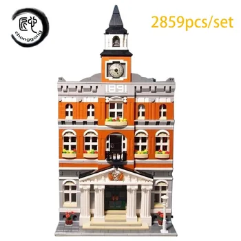 

New series Town hall model set of building blocks fit 10224city creator technic figures Kid diy Toys birthday gift