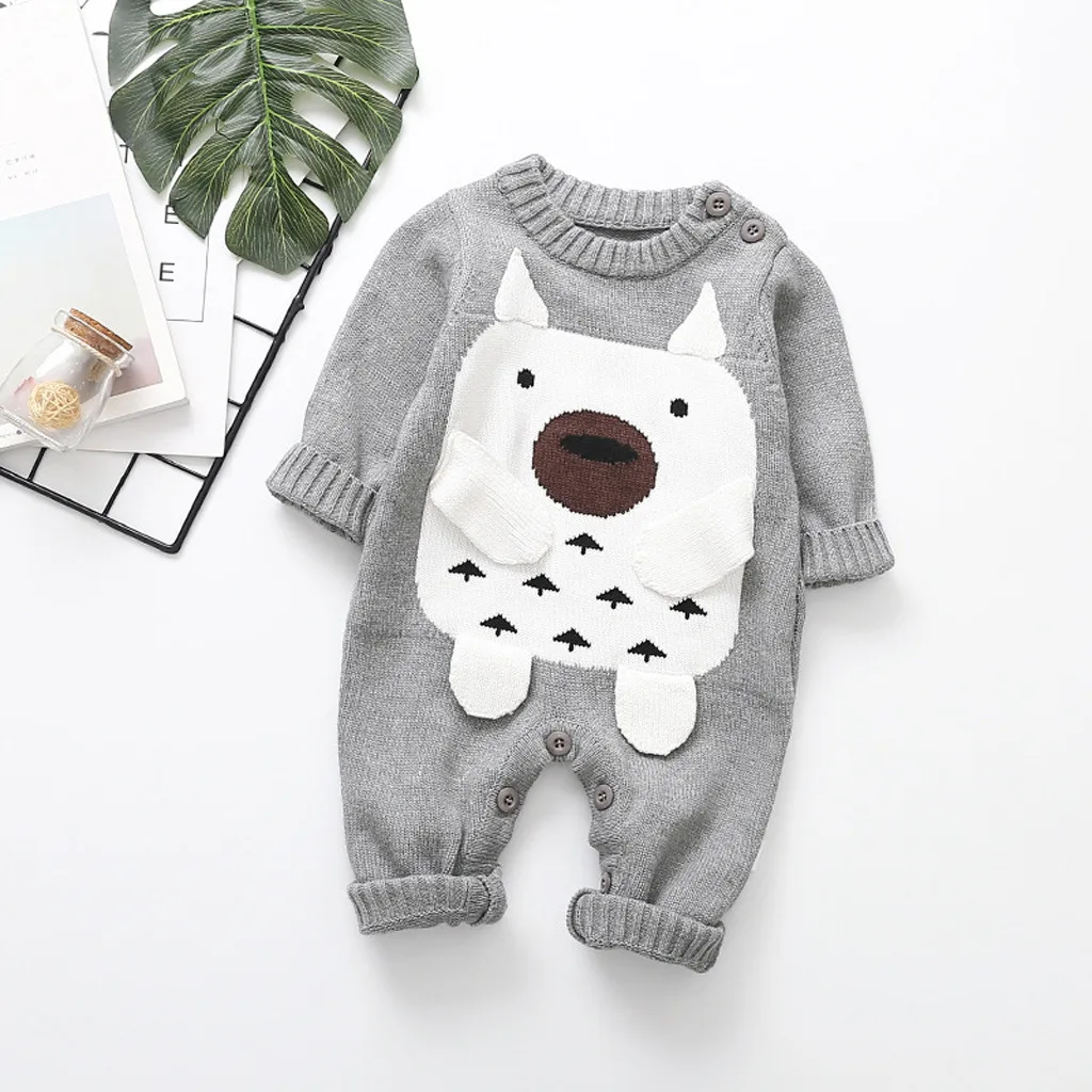 Комбинезон для маленьких мальчиков; куртка с героями мультфильмов; Теплый Вязаный комбинезон; свитер; пальто для маленьких мальчиков; зимняя одежда из хлопка с длинными рукавами; Изысканная детская одежда