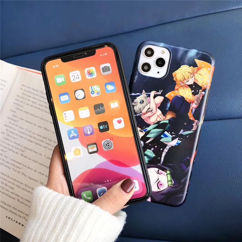 Чехол Demon Slayer для iphone 11 pro 6 6s 7 8 plus X XR XS Max чехол для телефона s новейший японский аниме Kimetsu no Yaiba TPU чехол