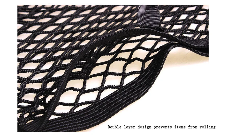 Car Back Rear Trunk Seat Elastic String Net Magic Sticker Mesh Storage Bag Pocket Cage Auto Organizer Seat Back Bag