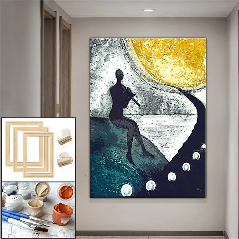 

painting by numbers Modern Wall decoration paintin 40X50CM abstract figure painting wall frame DIY frame Hand painting