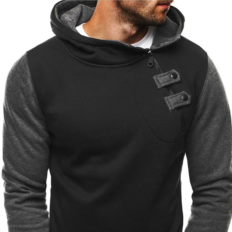 Men Pullover Hooded Button Solid Sweatshirt Long Sleeve Plush Coat for Autumn Winter Winter Long-sleeved Cardigan Hooded Men's