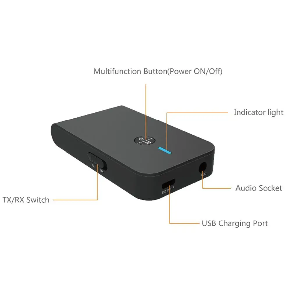 2 в 1 Bluetooth 5 0 передатчик приемник Перезаряжаемые Портативный ТВ автомобильного