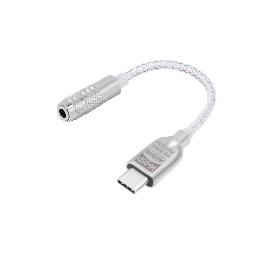 USB C DAC Headphone Adapter Portable 32bit386kHz Hifi DSD600ohm High Resistance Amplifier Type C to 3 5mm Jack Adapter ALC5686