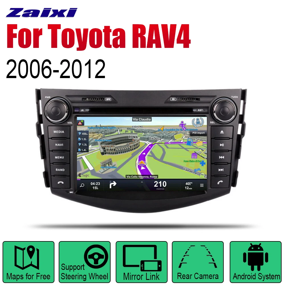 Автомобильный радиоприемник ZaiXi Android стерео GPS навигация для Toyota RAV4 2006 ~ 2012 Bluetooth Wi