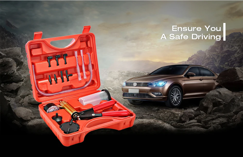 Brake Fluid Bleeder Vacuum Pistol Pump Hand Held Tester Kit