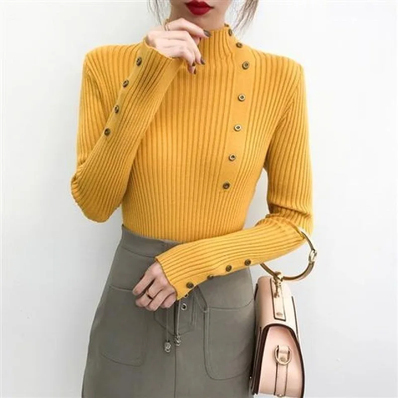 New Women Knitted Sweater Autumn/Winter Half-High Collar Slim Long-Sleeved Base Hood Sweater Outerwear Women Casual 2019 New Women Knitted Sweater Autumn/Winter Half-High Collar Slim Long-Sleeved Base Hood Sweater Outerwear Women Casual 2019