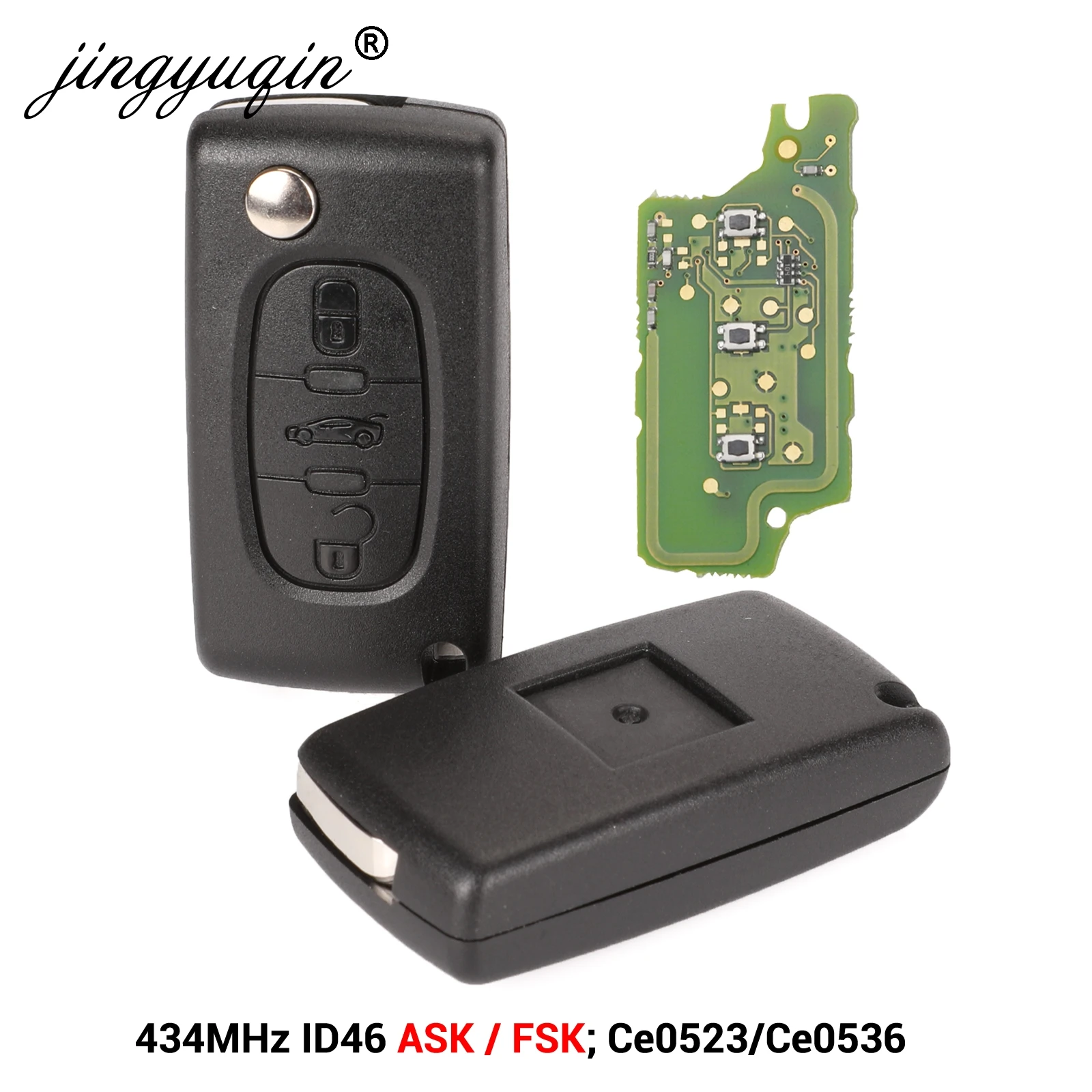 3 кнопки для Citroen C1 C2 C3 C4 C5 Berlingo; Picasso control Alarm(CE0536 523, ASK/FSK, HU83 VA2) дистанционный ключ