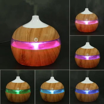 

ELOOLE Wood Grain Air Humidifier USB Oil Essential Ultrasonic Diffuser With LED Night Light Mist Maker For Home Car Office