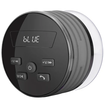 

IPX7 Bluetooth Speaker Portable FM Bathroom Waterproof Subwoofer with Breathing Light Suction Cup Wireless Speaker(Gray)