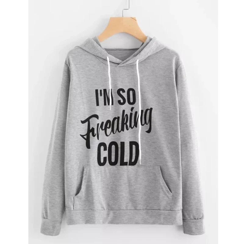 Pink Im So Freaking Cold Womans Hoodie In Black or White