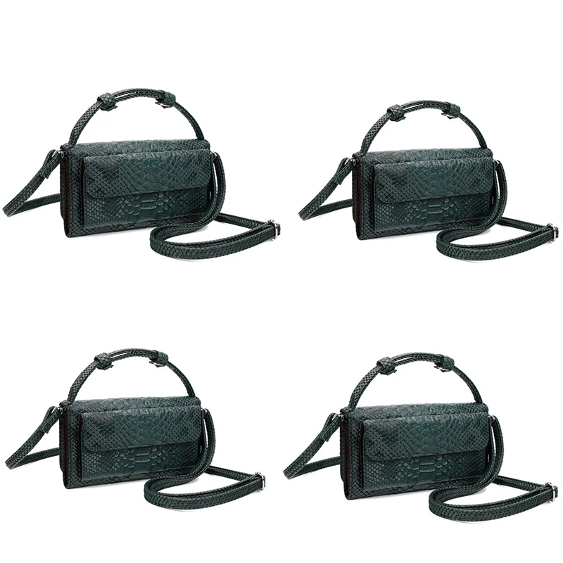 

Fashion Cowhide Leather Day Clutch Crocodile Pattern Belt Shoulder Bags Genuine Leather handbag Women's Small Cross-body Bag