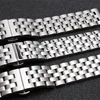 shengmeirui strap FOR IWC men's watch strap Solid stainless steel bracelet 18MM 20MM 21MM 22MM Silver butterfly buckle watchband ► Photo 3/6