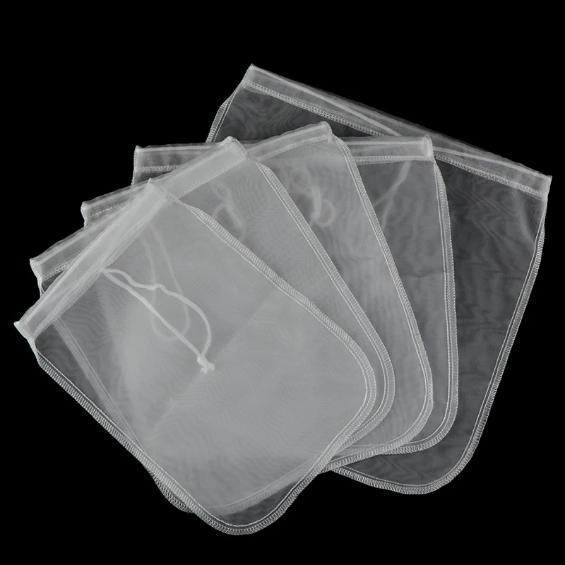 5Sizes Nut Milk Bag Reusable Almond Milk Bags Commercial Food Grade Fine Nylon Mesh Food Strainer Cheese Maker Coffee Tea Filter