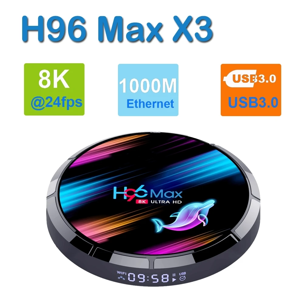 H96 MAX X3 Android 9,0 ТВ приставка Смарт ТВ приставка 4 Гб ОЗУ 64 ГБ 32 ГБ H.265 медиаплеер 4K Google голосовой помощник Netflix Youtube ТВ приставка