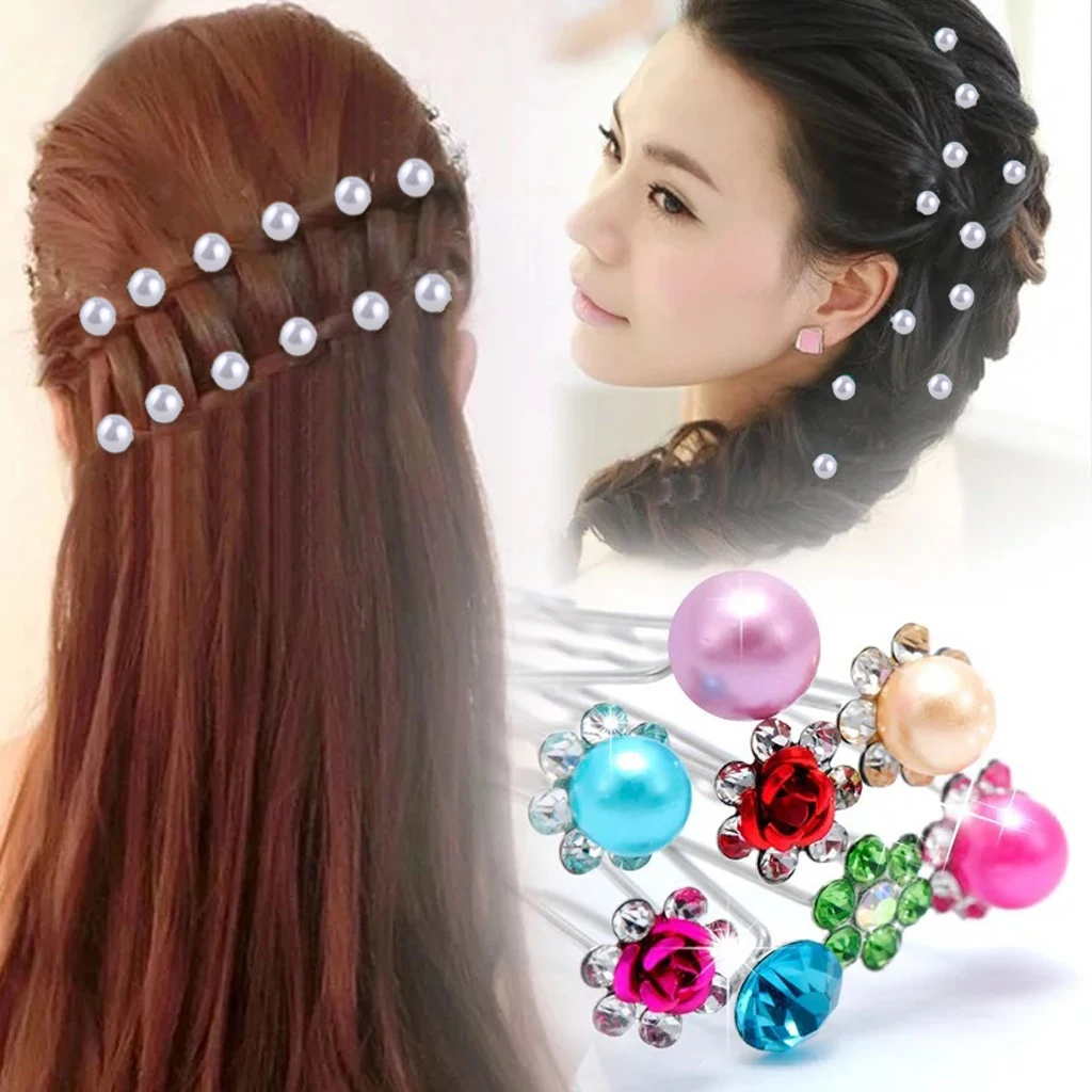 40 Pieces  Pearl Hair Pin Headpiece Fancy Hair Ornaments U Shaped Design