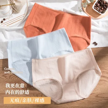 

4 PCS/lot Women Panties Sexy Cotton Underwear Cute Printed Intimate Plus S M L Briefs Breathable Underpants lingerie 2109MDN