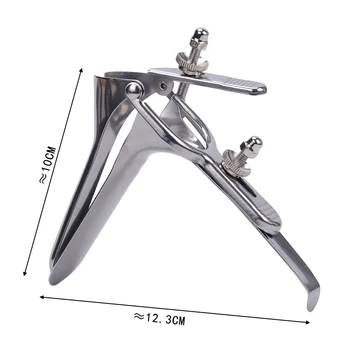1PC Stainless Steel Expansion Vaginal Voyeuristic Device Vaginal Dilators Colposcope Speculum Anal Sex Products 4