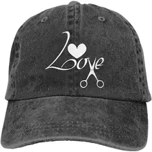 Любовь Ножницы парикмахер стилист унисекс бейсбольная кепка хлопок деним Регулируемая Кепка для гольфа s для мужчин или женщин