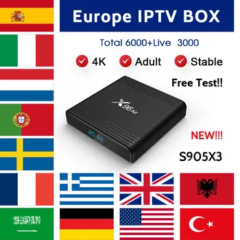 

New X96 Air smart tv box Android 9.0+1 year iptv subscription Europe iptv France Spain Portugal Sweden IPTV m3u android tv box