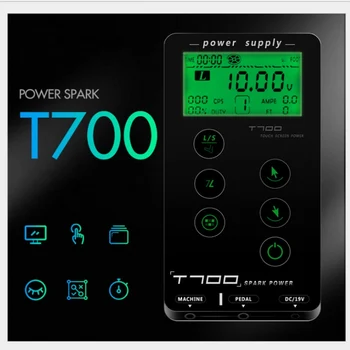 

2020 New Tattoo Power Supply For Tattoo Machines Touch Screen Spark Power T700 Digital LCD Makeup Dual Tattoo accessories Supply