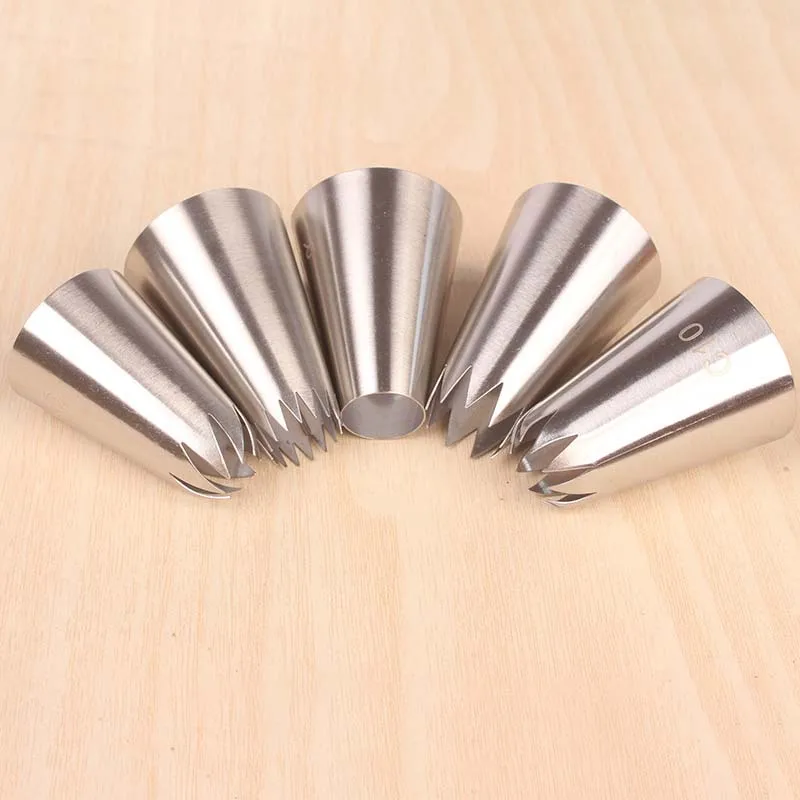 Bakeware for kid 5pcs/pack Large Piping Tips Set Stainless Steel Russian Icing Piping Nozzles Kit Pastry Cupcakes Cakes Cookies Decorating Tool Bakeware hot