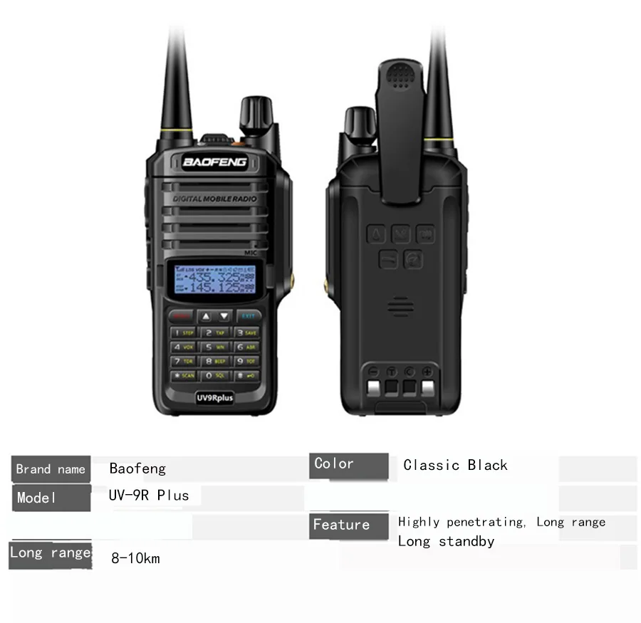 Водонепроницаемый Uv-9r plus baofeng 10 Вт беспроводной Cb радио рация дальность 15 км 20 км talkies для автомобиля Охота любительский радио ham