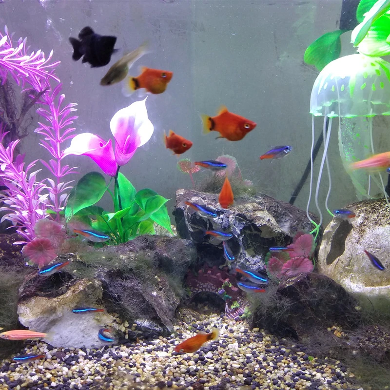 7 Ultra-Realistic Fake Plant Aquarium Decoration Betta Bed Leaf Plastic Leaf Plant for Freshwater or Marine Tanks