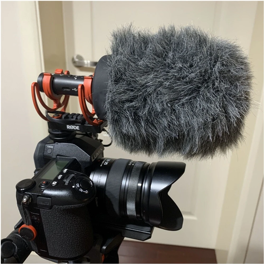 Morto Gatto Microfono Furry Rigida Parabrezza Manicotto Mic Vento Copertura Di Pelliccia Filtro Esterno Microfono Parabrezza Per Videomic Rode Ntg