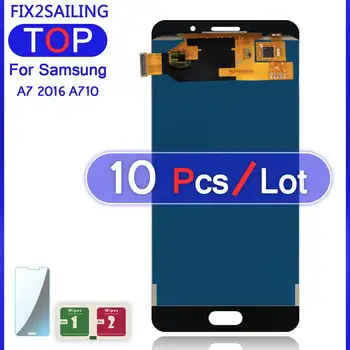 

10Pcs Lcds A7 For Samsung Galaxy A7 2016 A710 A7100 A710F A710M Super TFT LCD Display 100% Tested Working Touch Screen Assembly