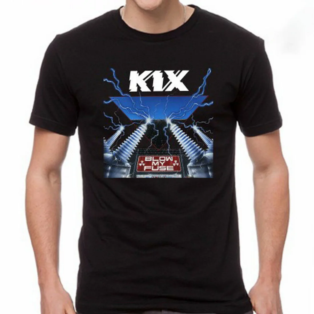 KIX Blow My Fuse альбом рок группа мужские черные топы Футболка размер S M L XL 2XL 3XL размера