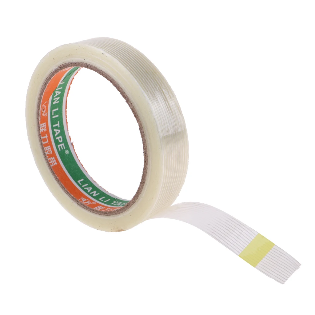 20mm*25m Strong Glass Fiber Tape Transparent Striped Single Side Adhesive Tape for Battery Fixed Model Parts Accessory