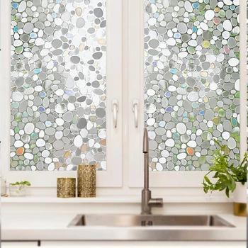 

3D Decorative Window Privacy Film Stained Glass Window Sticker Self-adhesive Static Anti-UV Glass Coloring Film Sequined Sticker