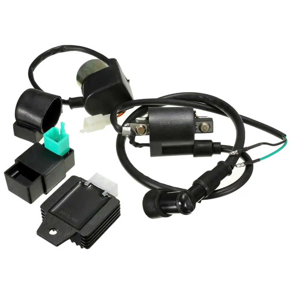 Мотоциклах ATV Мотокросс катушка зажигания реле комплект cdi для 50cc/70cc/90/110/125cc ATV Go Kart Dirt Pit Bike - Цвет: Черный