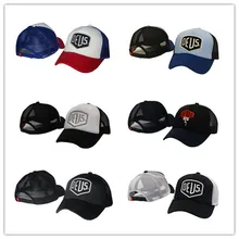 Nuevo diseño gorra de malla de camionero Negro Azul Rojo Vintage motos gorra de béisbol hombres mujeres económico SnapBack sombrero