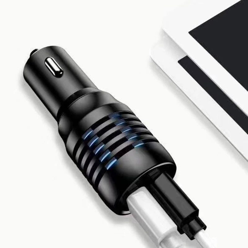 30pcs New Original high quality Mini Fast charging car charger Dual USB Quick charge 24W Metal Style factory wholesale DHL cheap