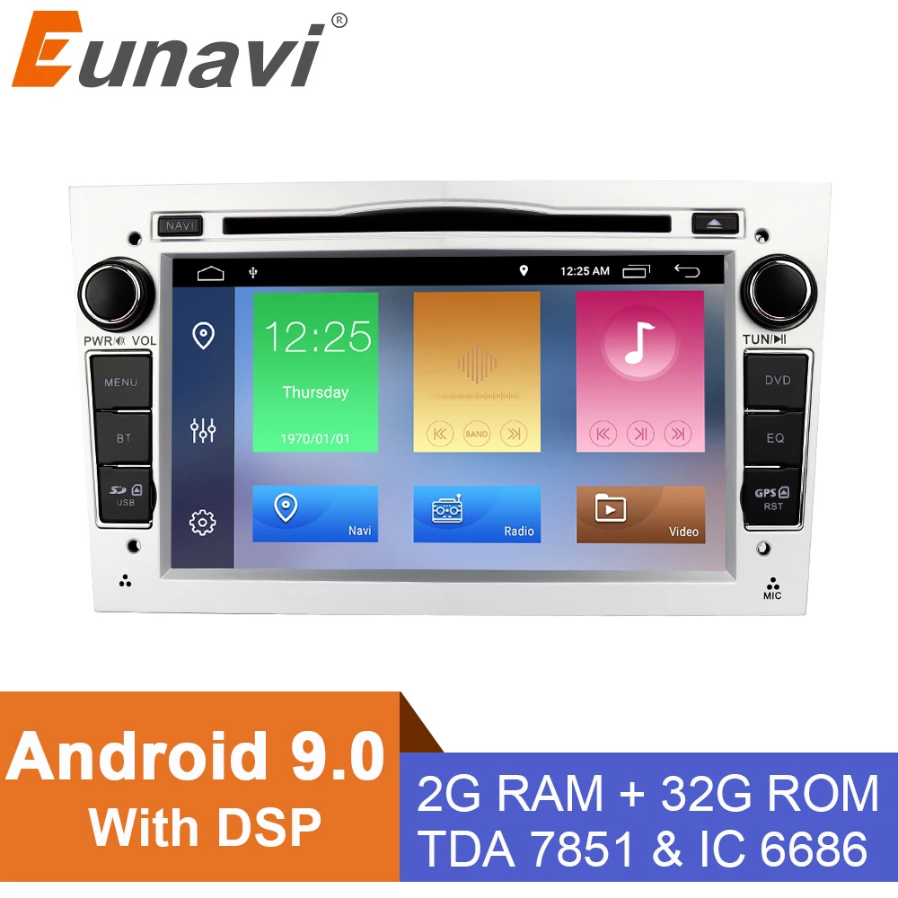 Автомагнитола Eunavi 7 '' 2 din Android 9 стерео для opel Vauxhall Astra H G J Vectra Antara Zafira Corsa Vivaro Meriva