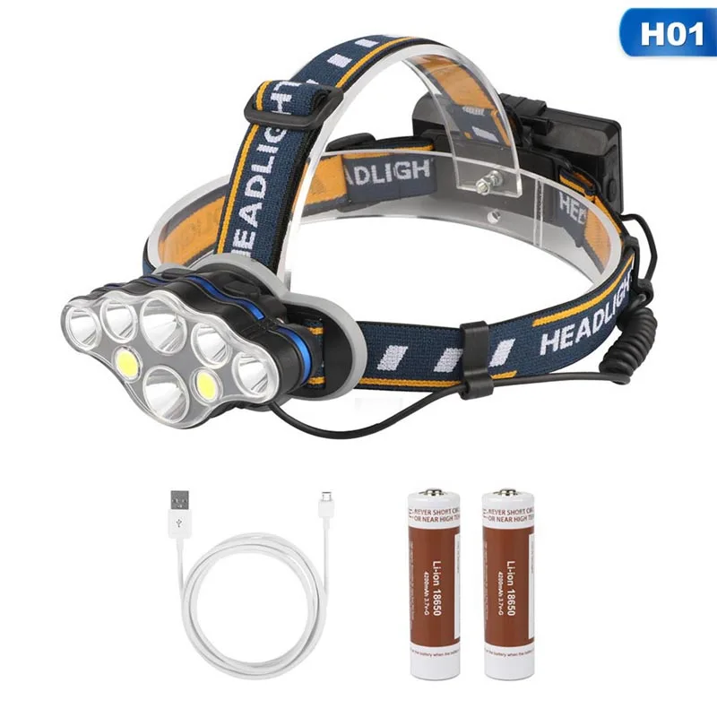 

Dropshipping T6+2*R5 T6 LED Headlamp Head Lamp Light +2x18650 battery Headlight + Car charger torch camping fishing Lights