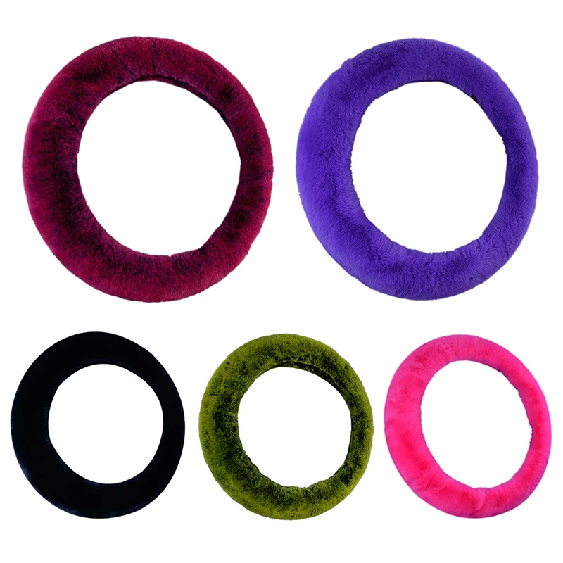 Winter Super Soft Plush Car Steering Wheel Cover Universal,Warm Faux Fur Auto Ha