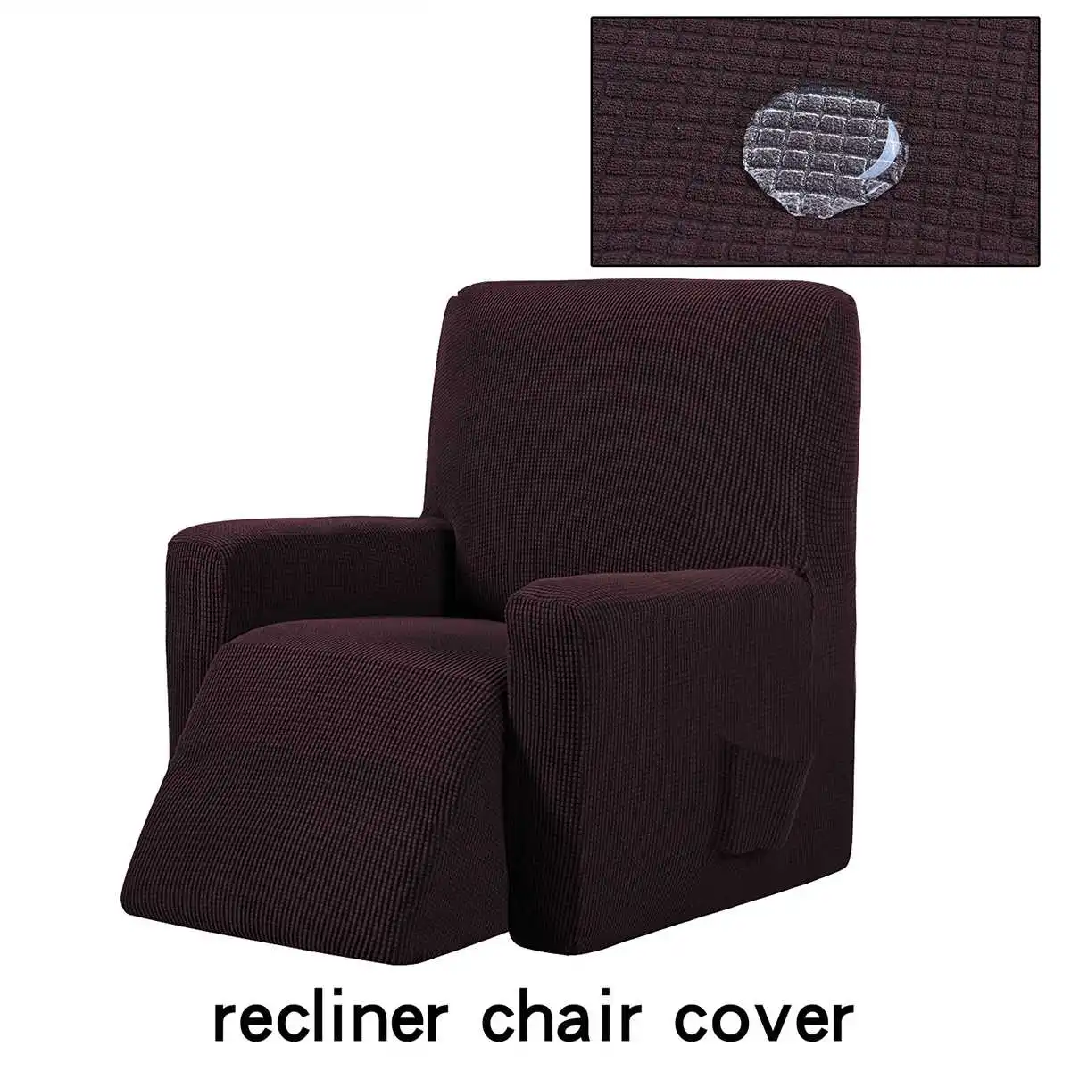 Recliner Couch Cover All-inclusive Sofa Cover Elasticity Stretch Anti-slip Furniture Slipcovers Chair Protector Single Seat Sofa - Цвет: Deep coffee