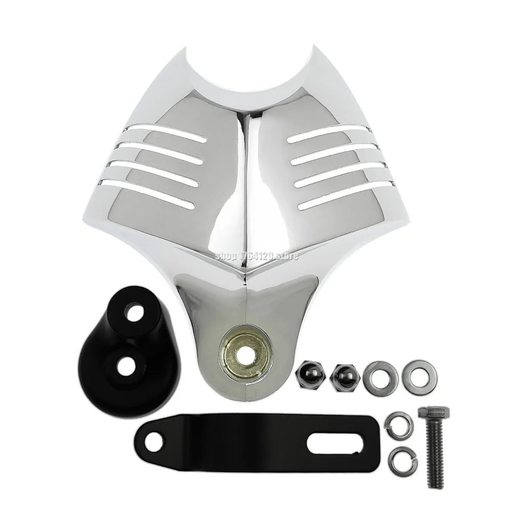 Motorcycle V-shield Stock Cowbell Horn Cover Aluminum For Harley Dyna Touring Electra Glide Street FXDB Fat Bob Twin Cam 92-12