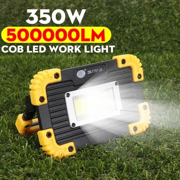 

350W Portable Spotlight 500000lm Led 3 Modes Super Bright Saving COB LED Travel Light For Camping Lantern Led Lamp Use Battery