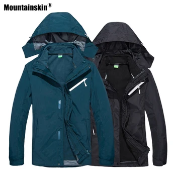 

Mountainskin Women Men Winter Outdoor Thick Two-Piece Hiking Jackets Windproof Thermal Inside Fleece Skiing Camping Coats VA869