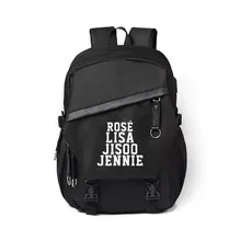 Черный Розовый школьный рюкзак cai ying Lisa jin zhi xiu Стиль Знаменитостей сопутствующие товары рюкзак USB Повседневная холщовая школьная сумка