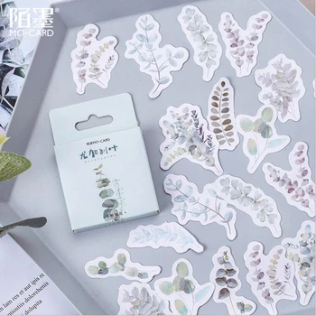 

Cute Green Plant Label Kawaii Diary Handmade Adhesive Paper Flake Journal Sticker Scrapbooking Stationery Autumn