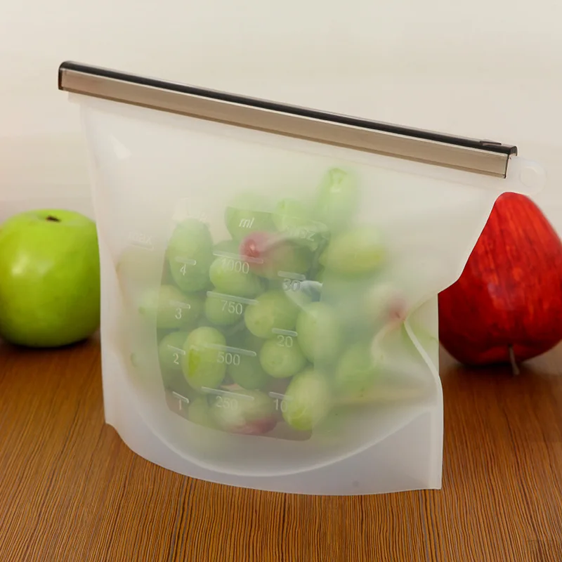 

PEVA Food Storage Containers Kitchen Fridge Food Sealing Fresh Bag bolsa de comida plastico Reusable Fruit Meat Seal Organizer