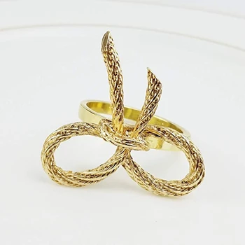 

8 pcs/lot golden napkin ring butterfly bow tie napkin buckle hotel restaurant R9JC