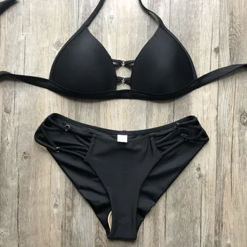 

Swimwear Women Solid Bikini Swimsuit Maillot De Bain Femme Sexy Bikini Set Bathing Suit Beachwear Wire Free Bikinis 2019 Mujer