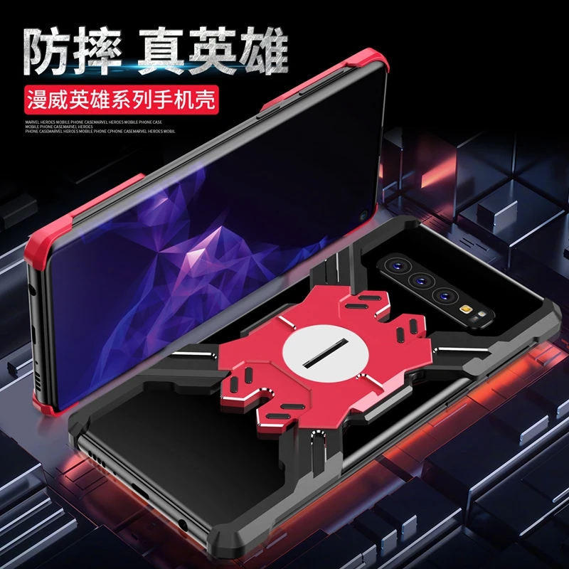 Spiderman Series for Samsung S10 Case Metal Penel Bumper Shockproof Cover For Samsung Galaxy S10e S9 Note 8 9 10 Plus Phone Case